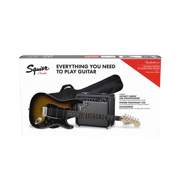 Squier affinity strat hss starter deals pack